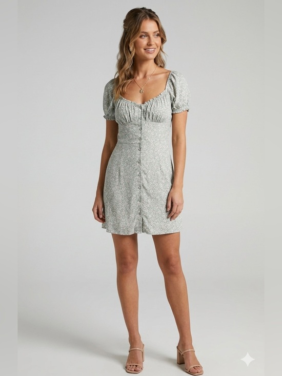 Trixxi Dresses & Skirts - Trixxi Sage Floral Mini Dress